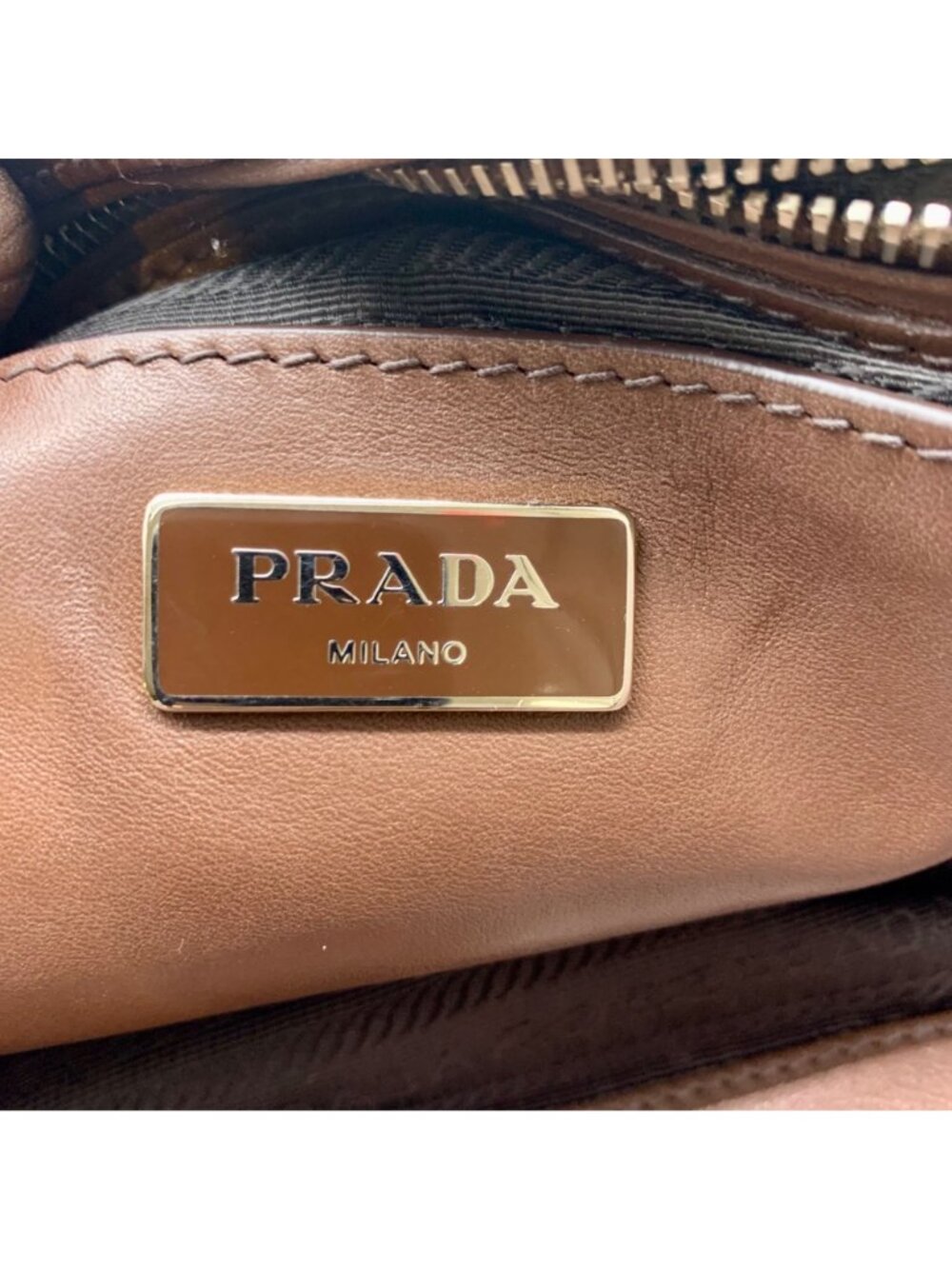 Prada Brown Cervo Leather Hobo Bag - Picture 12 of 16